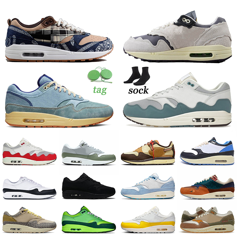 

Max 1 87 Patta Running Shoes Travis 2022 Dirty Denim Kasina Monarch Men Women Trainers Tour Yellow Safari Cobblestone Airmx1 Runners Fragment Sports Sneakers US 13, B36 white black 40-45