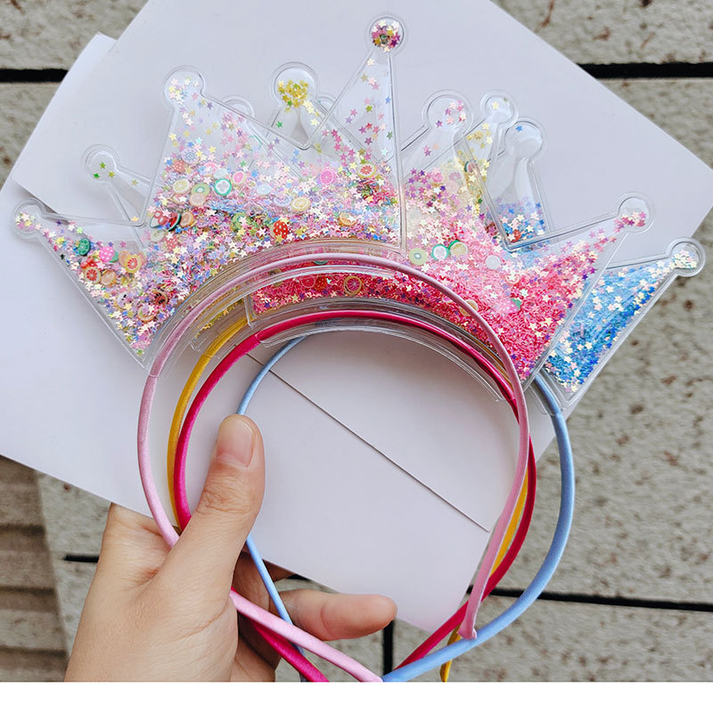 

Hair Accessories Cute Shiny Sequins Crown Headband For Girls Manual Cat Ears Hairband Kids Cartoon Hair Hoop 2049 E3, Mixed color