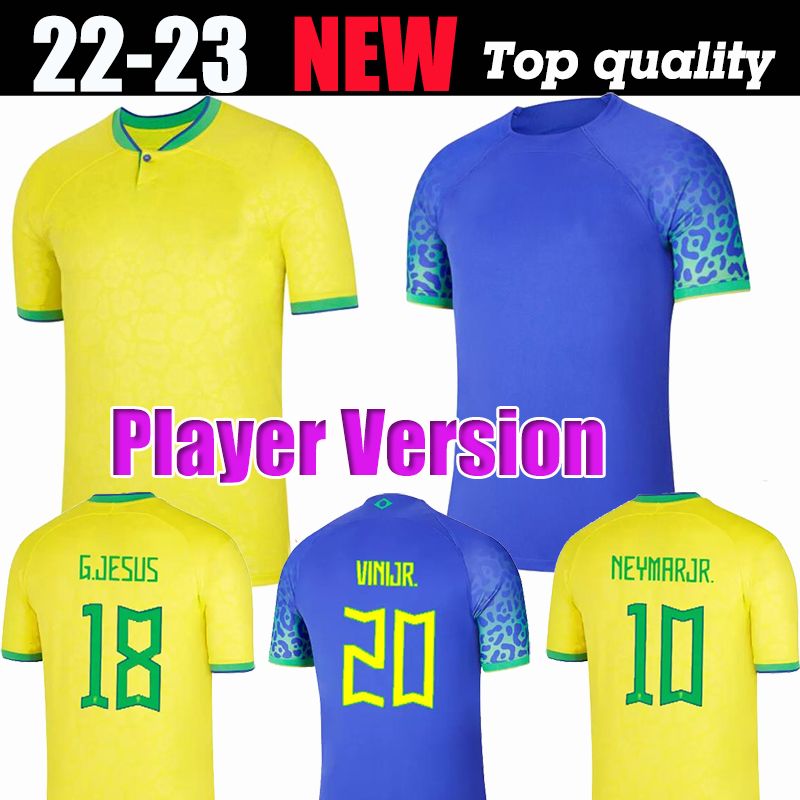 

player version Soccer Jerseys PAQUETA BRAZILS 2022 2023 BRUNO G. COUTINHO Football Shirt JESUS MARCELO PELE CASEMIRO brasil maillots VINI JR Camisas de futebol Mens