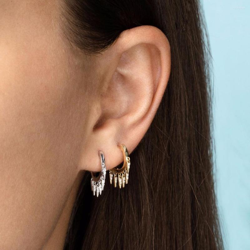 

Hoop Earrings Cz Spike Charm Earring Gold Color Fashion Women Girl Gift 2022 Latest Design Elegant Chic Just Arround Ear Mini Hoops