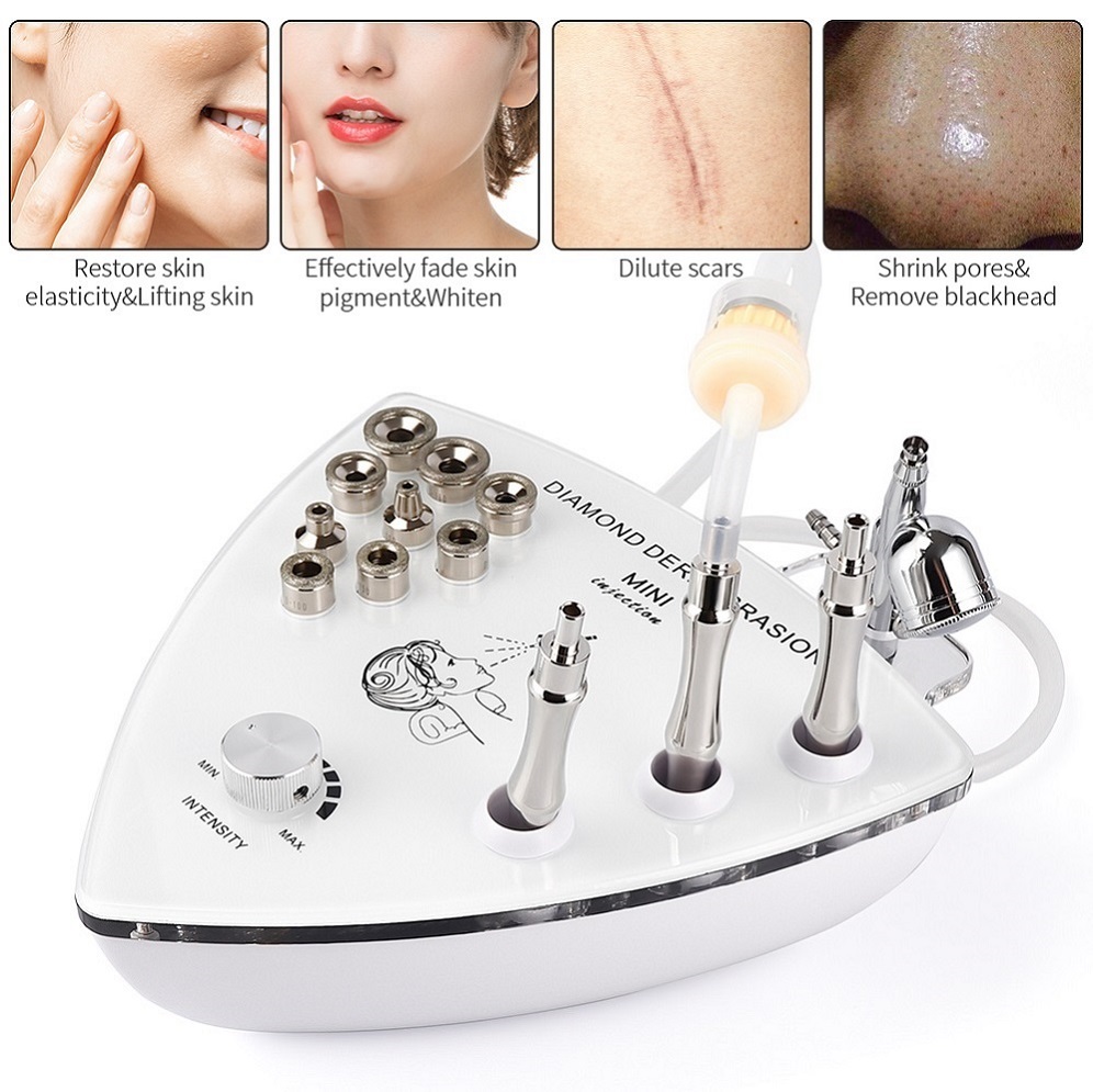 DropShipping 3 in 1 Diamond Microdermabrasion Vacuum Suction Blackhead Remover Facial Spraying Microdermabrasion Peel Machine
