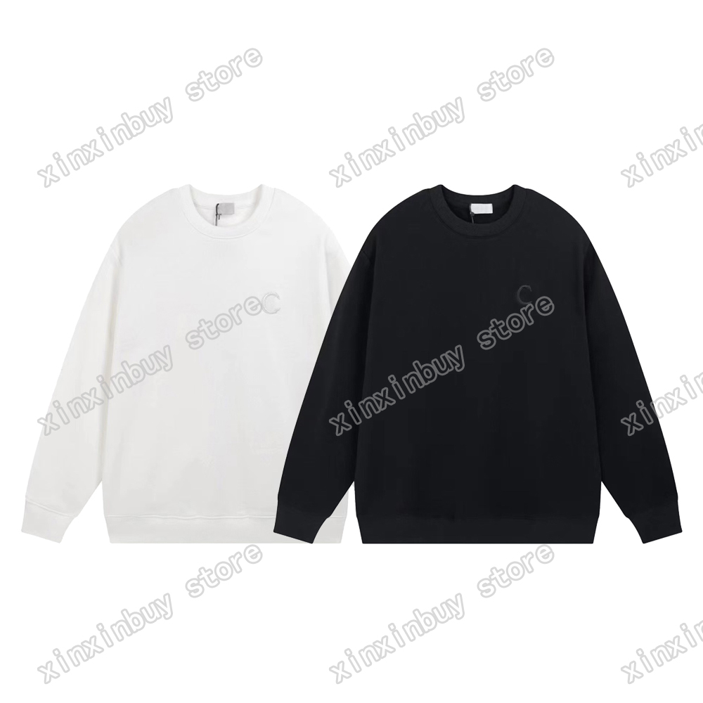 

xinxinbuy Men designer Hoodies Sweatshirts Embroidery Print letter Men Webbing Trousers women black white blue XS-2XL