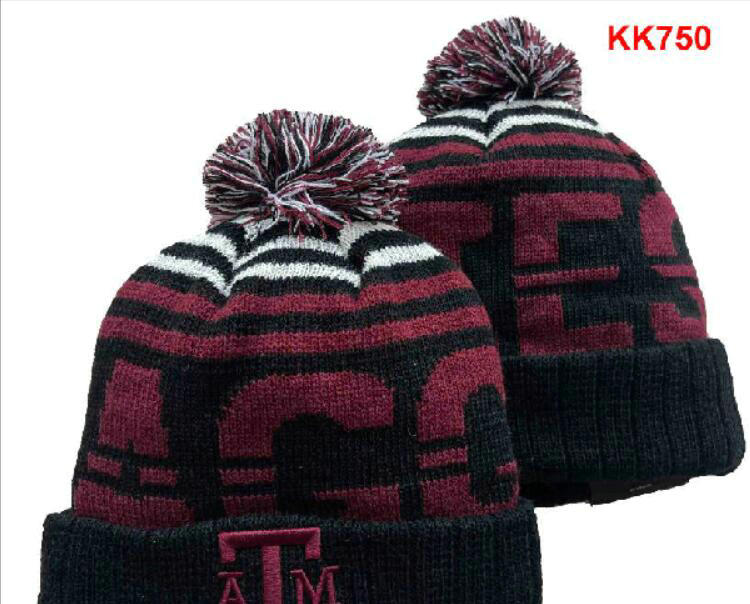 

A&M Aggies Beanie Cap Wool Warm Sport Knit Hat Striped Sideline USA College Cuffed Pom Hats Men Women Bonnet Beanies Skull Caps