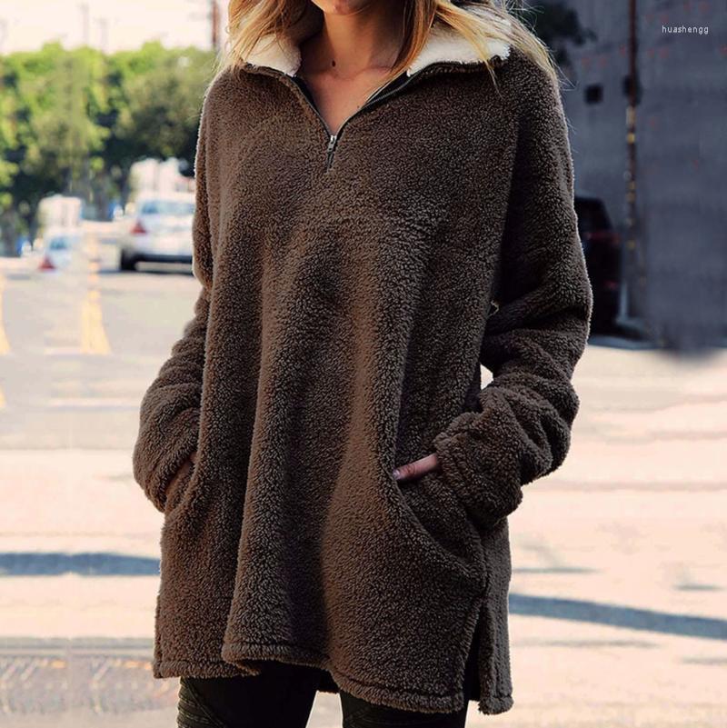 

Women' Hoodies Women Sweatshirt Winter Plush Fleece Warm Hooded Coat Black Pink Wool Zipper Cotton Outwear Sudadera#J31 Women