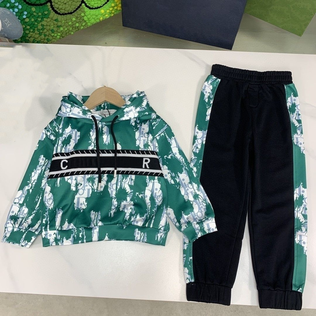 Set combiner les v￪tements pour b￩b￩s enfants sets enfants cr￩ateurs v￪tements poche ￠ capuche ￠ manches longues avec lettres 2 pi￨ces swetshirts