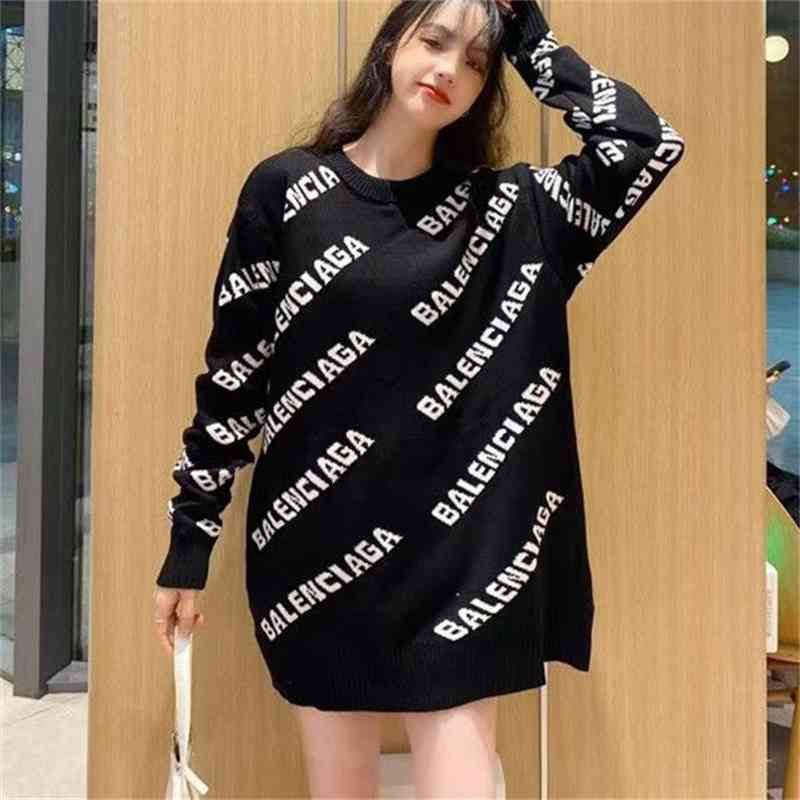 Designer Sweater Men Women Baleciga Senior Classic Leisure Multicolor Autumn Winter New Fashion Brand Paris Letter Jacquard Round Neck Loose