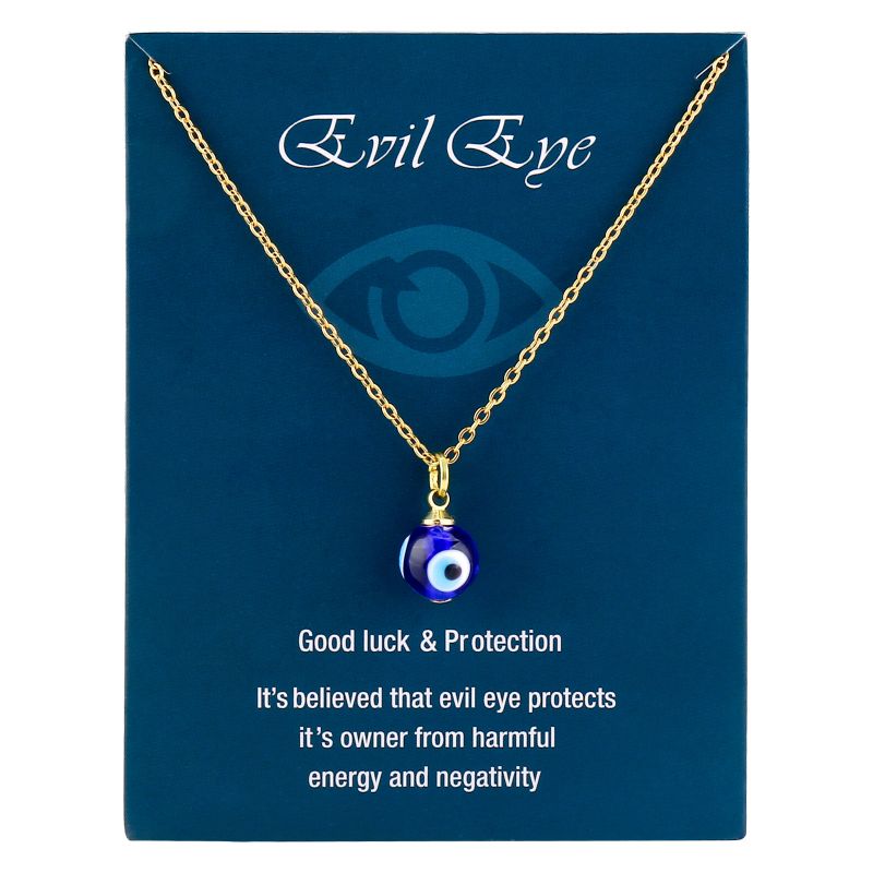 

Evil Eye Necklace Stainless Steel Chain with Blue Glass Eye Pendant Necklaces for Women Fashion Jewelry