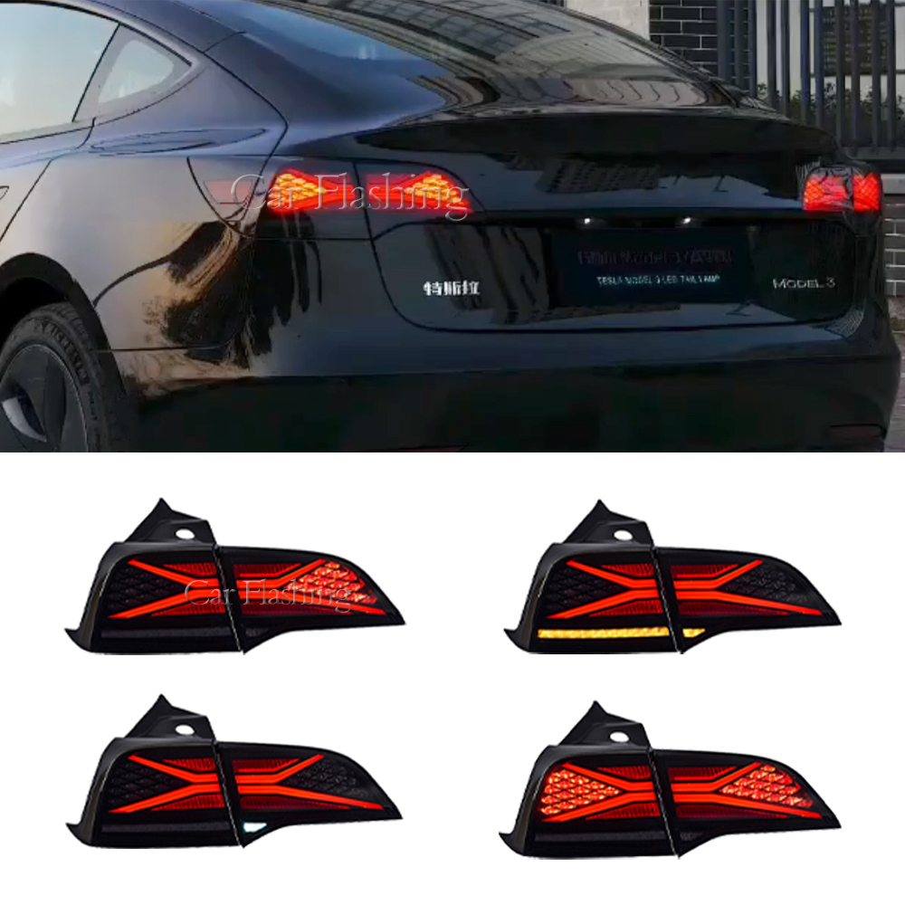 Ensemble de feux arrière Led pour Tesla modèle 3 modèle Y 2016 – 2023, 1 ensemble de feux arrière, clignotant dynamique séquentiel, double feu de