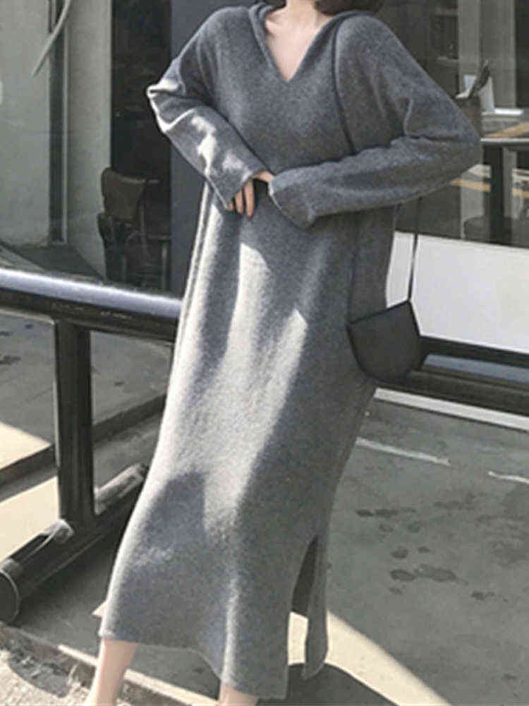 

Women's Sweaters Sweater Female Korean Fashion Loose Vhals Hooded Knitted Solid Sweater Warm Thin Long Sleeve Sweater Female J220915, Camel