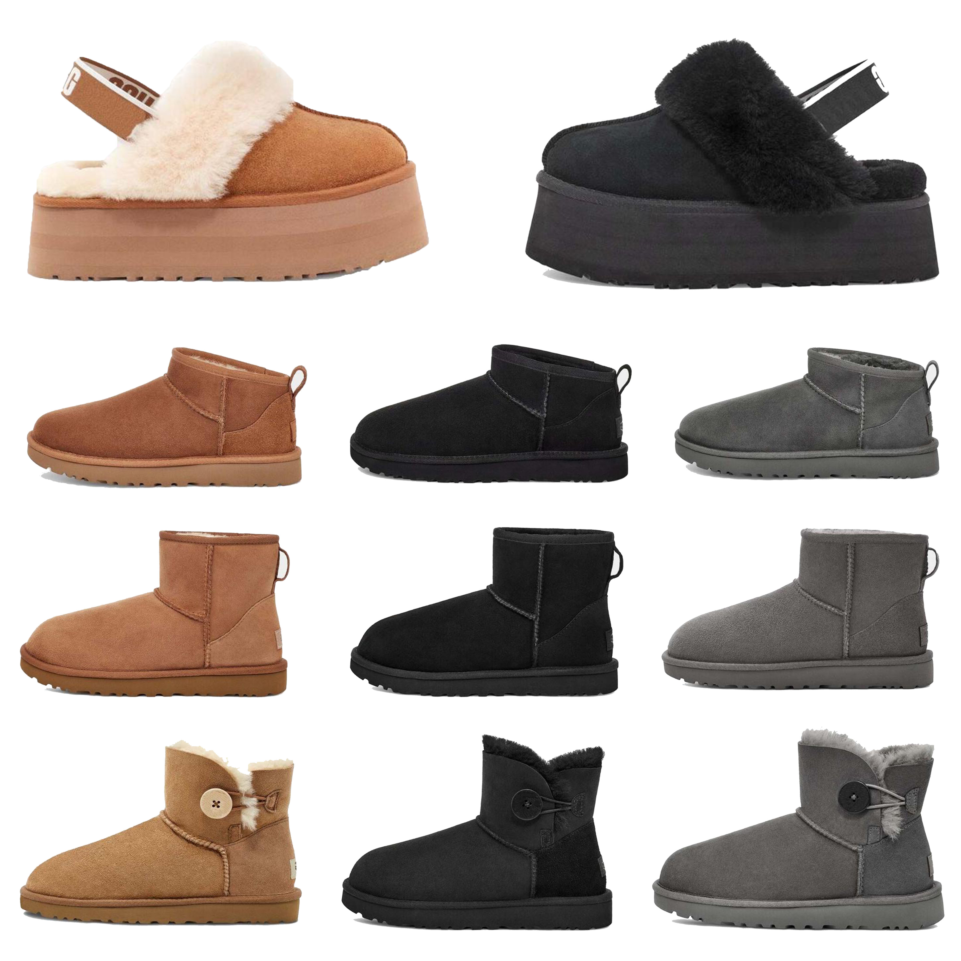 

Plush Warm Snow Boots Mini Snow Boot Australia Classic Suede Shoes Designer Ladies Cotton Fabric Winter Autumn Ankle Booties, Box