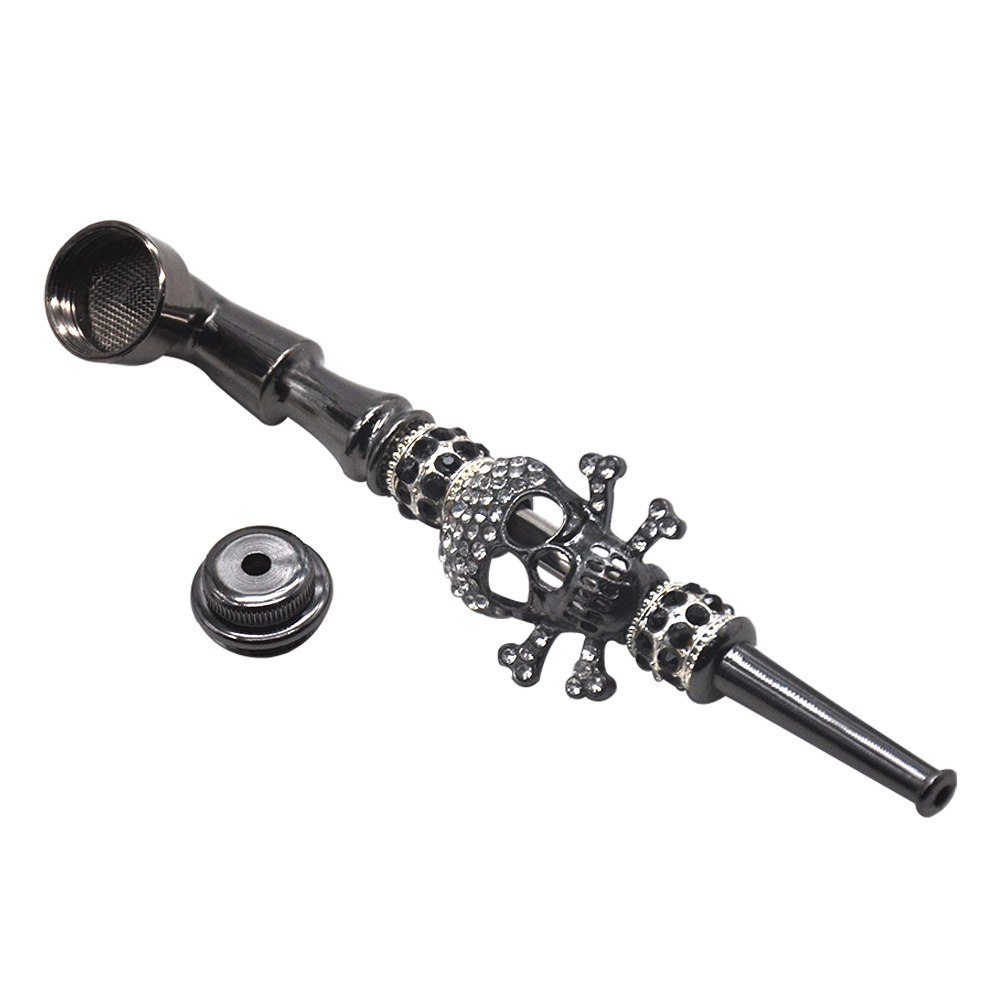 

Jewelry Decorated Metal Bowl Tobacco smoke pipe accessoy 125mm Animal Pattern Handle Bowls Tobaccos Pipes With Filter Screen Detachable Hand Spoon Pipes