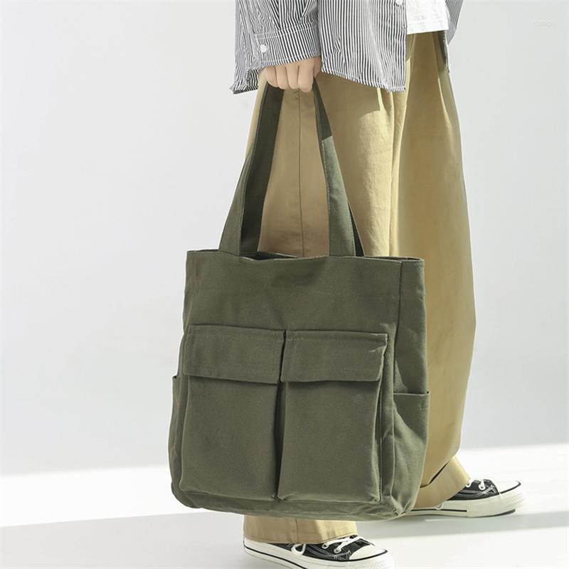 

Evening Bags Casual Canvas Shoulder Solid Soft Leisure Travel Handbag For Women Fashion Fatchels Female Package, Green