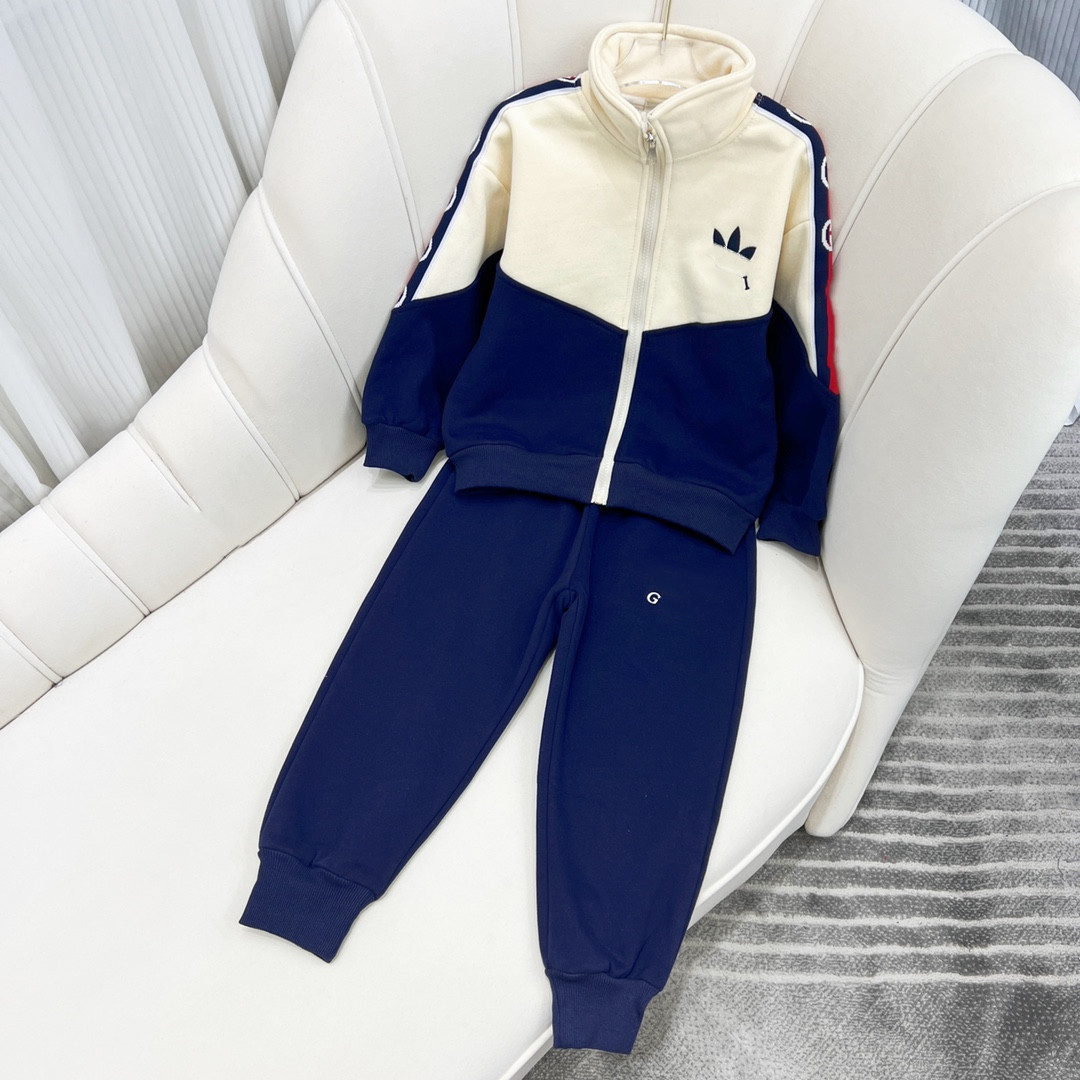 Vêtements de créateurs pour enfants Ensemble de vêtements de bébé costumes filles tenue de survêtement garçon fille zipper poche manche longue 2