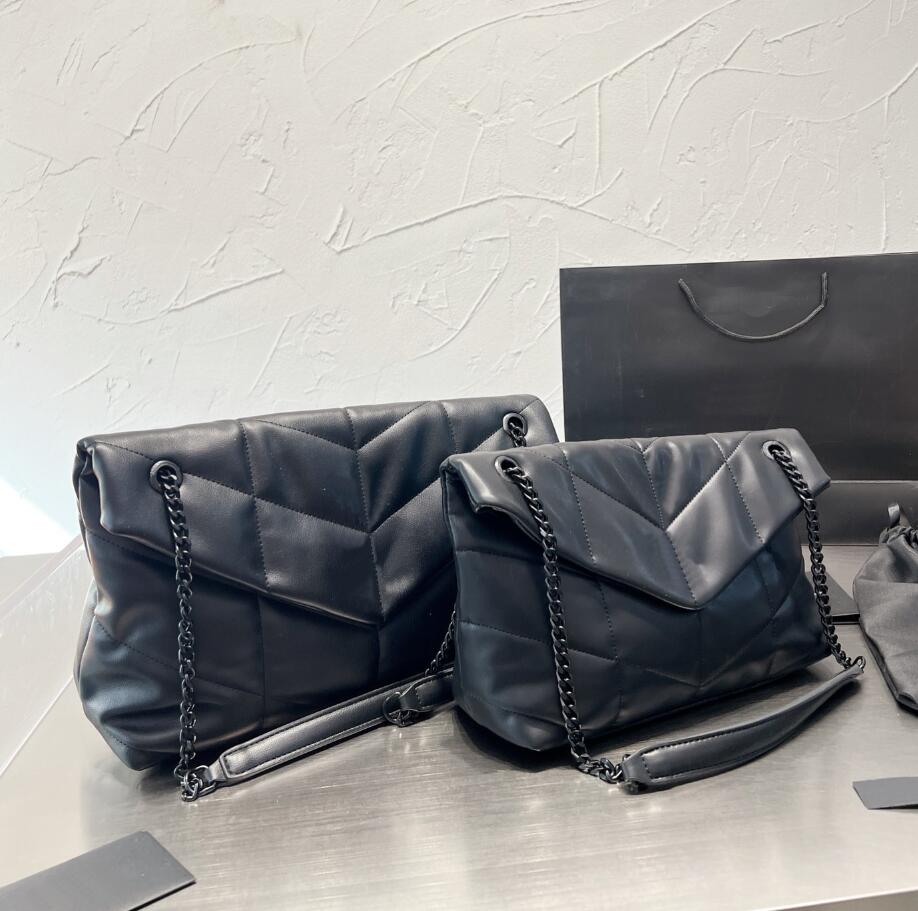 

Women Tote Fashion Designer Luxury Handbags Purses LOULOU PUFFER CHAIN Bag Brand Classic Flip matte Leather Shoulder Bags Crossbody Bag, Box