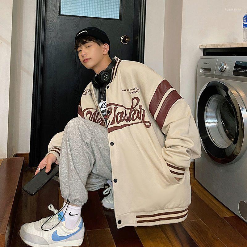 

Men's Jackets Men's Printed Bomber Jacket Men's Coat 2022 Spring American Vintage Korean High Street Hip-hop Trend Embroidered, Black
