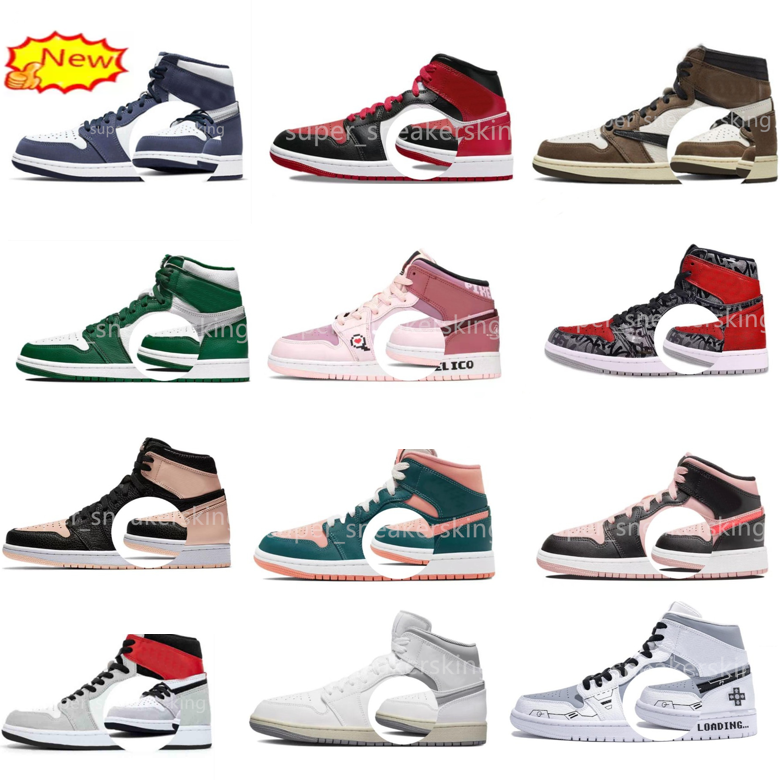 

New Jumpman 1 Casual Shoes Men 1S University Blue Hyper Royal Patent Panda OG dark Mocha bred shadow UNC Smoke Grey Women Sports Sneakers trainers Eur 36-47, 40