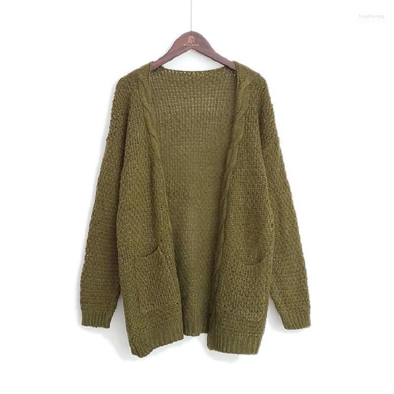 

Women's Sweaters Women's Abay Korea Autumn Solid Cardigan Sweater Large Size Long Loose 11Colors Knit Twist Knitting Jacket T134, Beige
