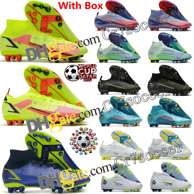 

2023 Soccer Shoes Mercurial Vapores 14 Elite AG Dynamic Turquoise Lime Glow 2022 World Cup New Release Edition Mens Football Boots With Box sz Eur 39-45, No. 009