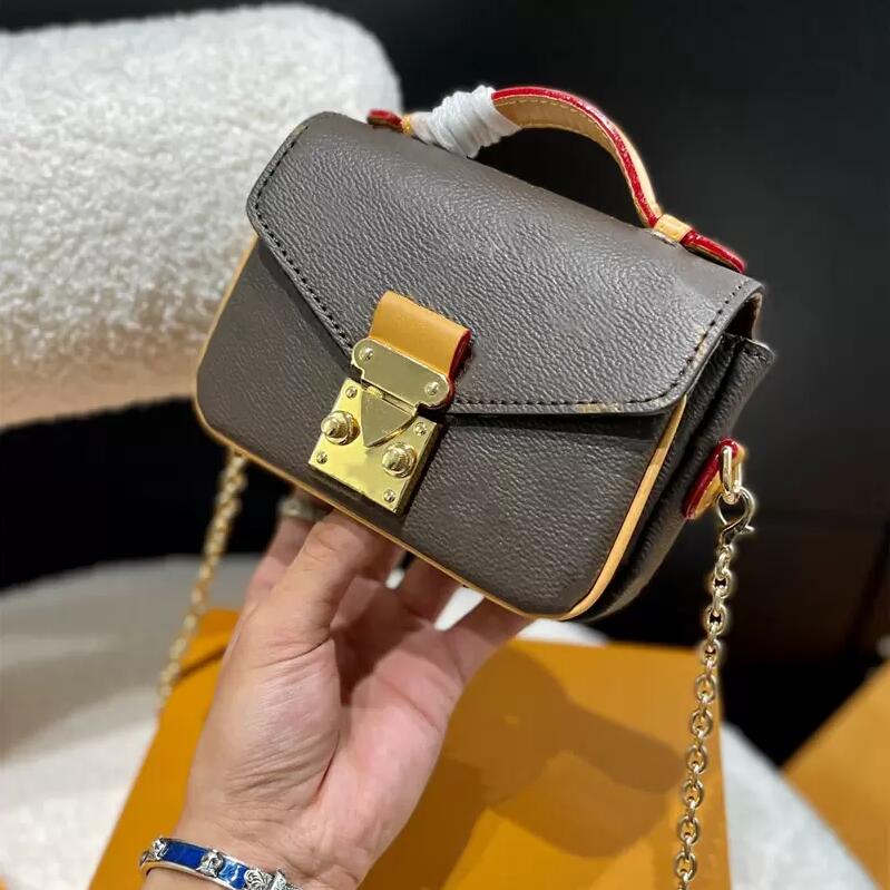 

Luxury Brand Totes Micro Metis Chain Shoulder Bag Mini Messenger Handbag Iconic S-lock clasp Cross Body Flap Monograms Empreinte Leather wallets M81389 M81390 M, #1