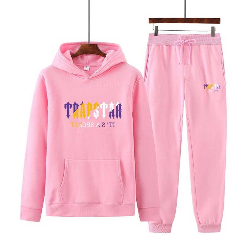 

designer sweater women Tracksuits Autumn winter plus size womens clothing Sportswear Two Piece Set Men Sweatpants Brand Trapstar jacket Sports Suits, Pink