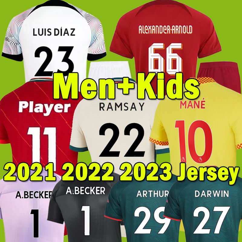 

22 23 ALEXANDER-ARNOLD DARWIN Nunez soccer jerseys fans version LUIS DIAZ 23 club football shirt jersey Camisa de futebol Men blank camiseta uniform shirt, Home kids
