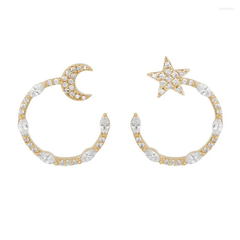 

Hoop Earrings High Quality Cz Women Fashion Trendy Jewelry Classic Moon Star Shaped Various Bling White Circle Geometric Earring