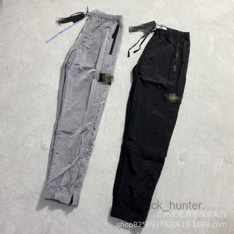 

Mens Designal Pants 2022 Stone New Island School Boys Girls Casual Daily Metal Nylon Pocket Compass Fashion Sport trousers, Gray