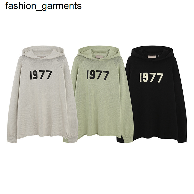 

Men' Hoodies Sweatshirts Tide Brand essential Thread Knitted Sweater Men' and Women' High Street bf Hooded Sweater, Black