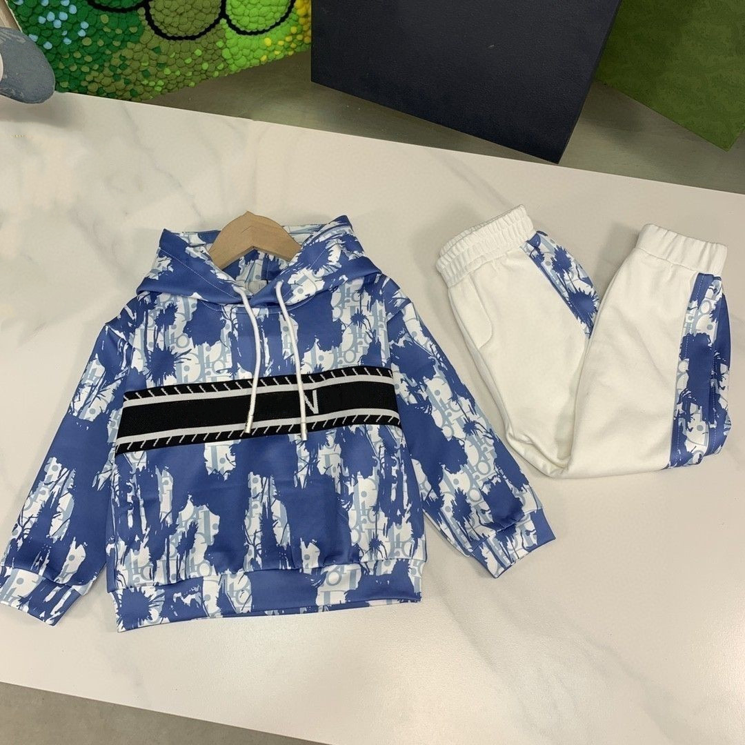 Sets Baby Clothes Children Set kids Designer Clothing Tracksuit Hooded Pocket Long Sleeve With Letters 2 Pieces Sweatshirts Pullover Sports Pants