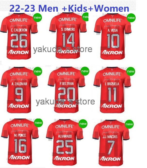 

2022-23 Chivas Guadalajara Soccer Jerseys I. BRIZUELA A. VEGA Zaldivar H.Mier J. ANGULO Angulo F. BELTRAN L. OLIVAS M. PONCE Home Away Football Shirts, 115 years
