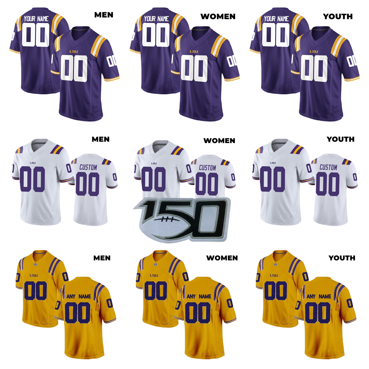 

Custom LSU Tigers College Football Jerseys 5 Jayden Daniels 12 Tavion Faulk 16 George Hamsley 14 Walker Howard 13 Garrett Nussmeier 19 Matt O'Dowd 21 Noah Cain Jersey, Custom name number