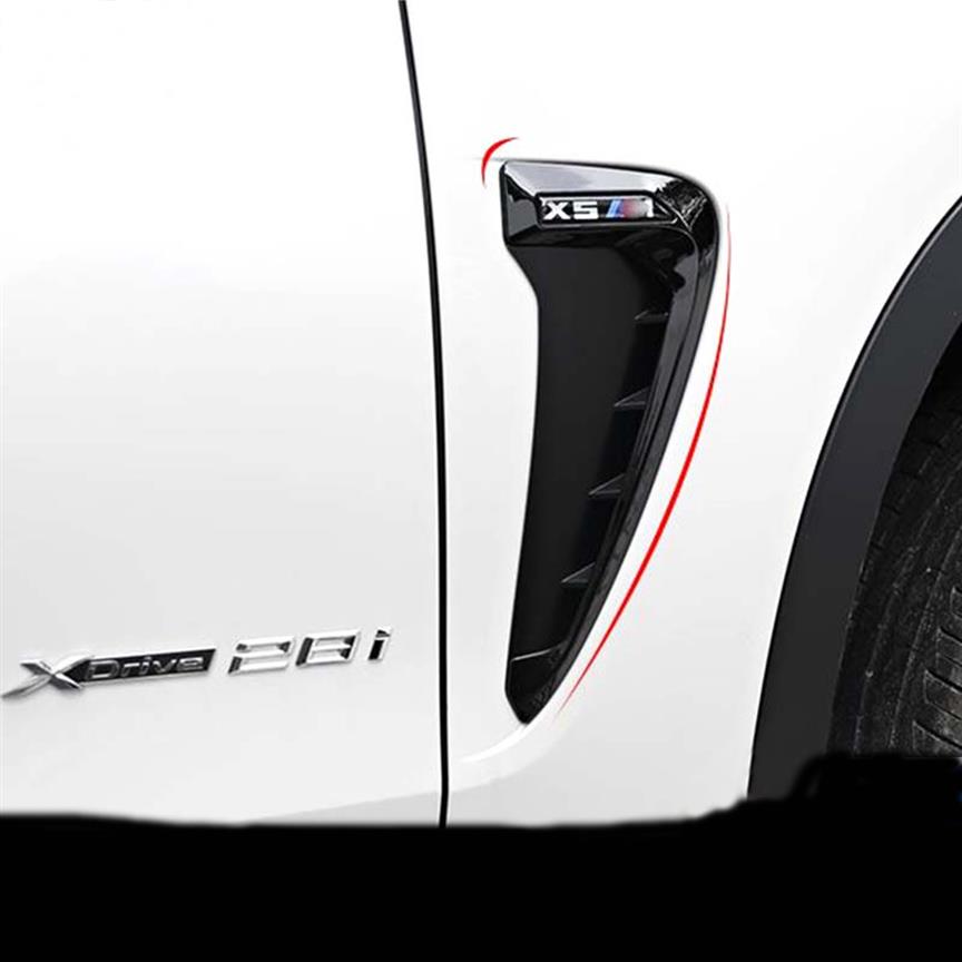 2 pièces ABS voiture avant garde-boue côté évent autocollant couverture garniture voiture-style pour BMW série X X5 F15 X5M F85 requin branchies