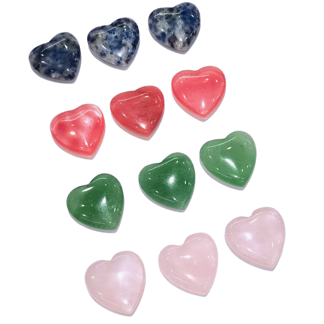 

50 Pieces Natural Heart Love Crystal Stones Puff Hearts Healing Palm Crystal for Decoration Diy Jewelry Gift Home Decor No hole
