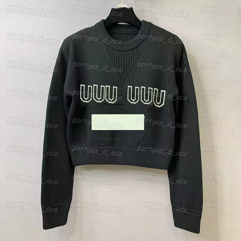 

Luxury Womens Sweaters Letters Long Sleeve Knit Sweaters Autumn Spring Street Style Knitted Jumpers 3 Colors, Black with label~