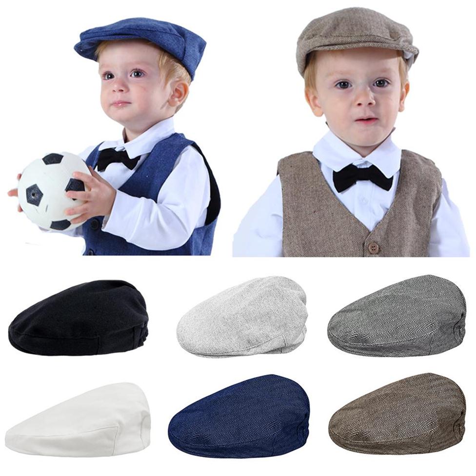 

Baby Boys Herringbone Flat Hat Kids Child Elastic Berets Hats Children Party Cap Infant Hat Toddler Lid Vintage Driver Caps257d221A, Coffee