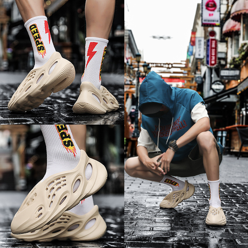 

Summer Casual Shoes 44 Men Women Sandals Soft Mesh Couple Beach Slippers Men Swimming Sandal Foam Runners Comfort Flip-flops Slipper, Apricot