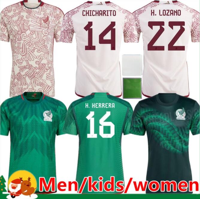 

2022 2023 Mexico soccer jersey home away 22 23 RAUL CHICHARITO LOZANO DOS SANTOS football shirt Kids kit women Men sets uniforms Fans player Version, Kids 2022 home