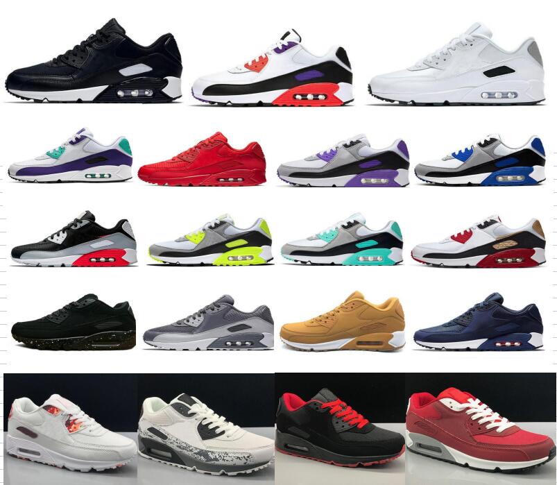 

Running Shoes Sneakers Trainers Sports Shoe White Black Green Total Orange London Smoke Grey Platform Unc Usa Camo Swingman Air Men Women Max 90 90S, Box