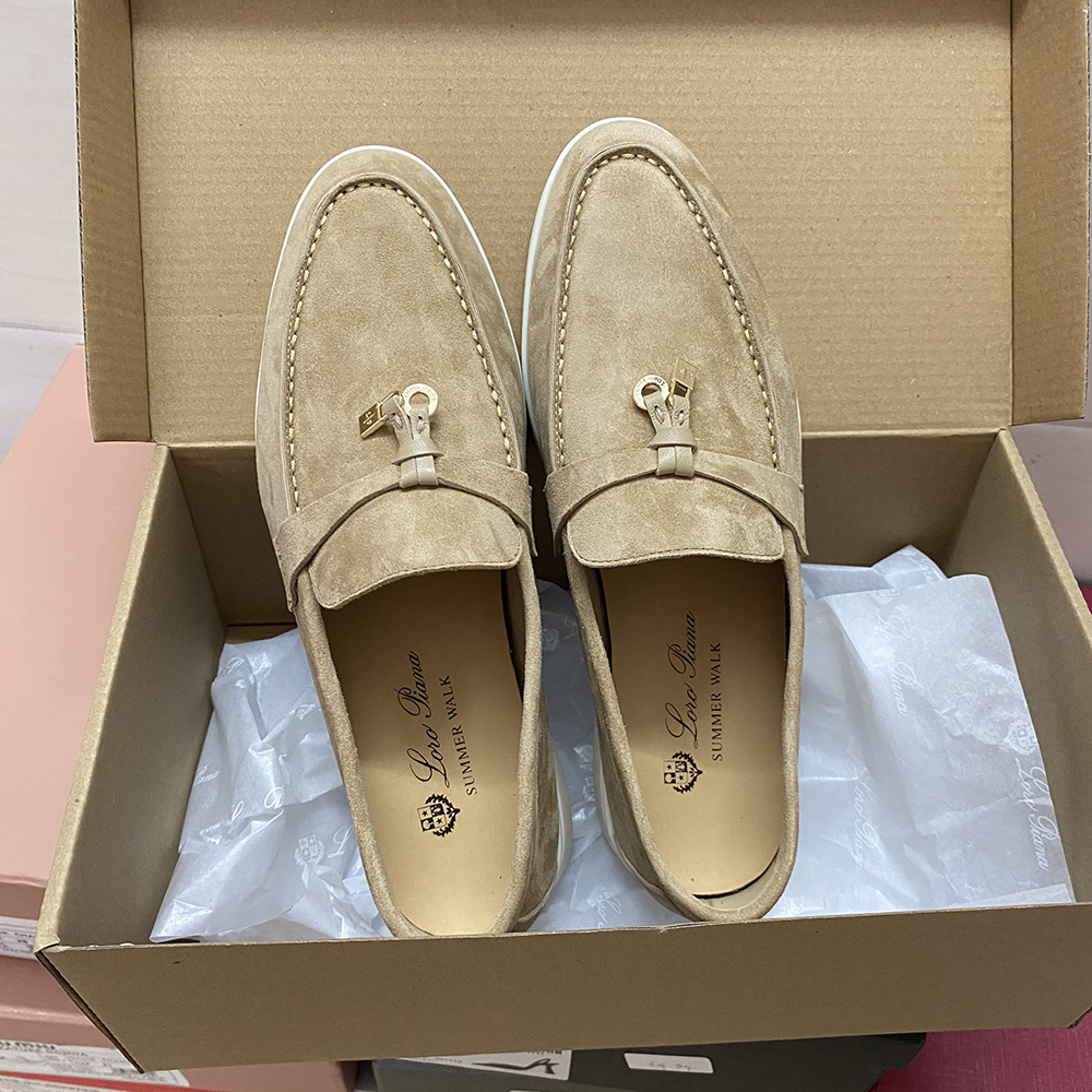 

top-level Summer Charms Walk casual Shoes Women loafers Couples shoes Genuine Nude leatherMen Suede Calf Skin Muller shoe Brand Luxury Designer Walking Flats, Blue