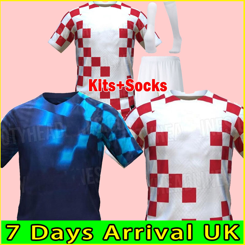 

2022 2023 Croacia CUP Soccer Jerseys Croatie 22 23 Croazia MODRIC PERISIC RAKITIC MANDZUKIC KOVACIC Republika Hrvatska Football Shirt set Men uniform, Away+patch
