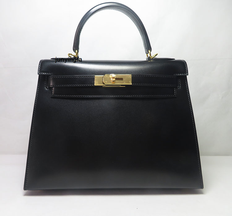 

Designer Kellyss Bags Women's Handheld One Shoulder Crossbody 25 28 32keiiybox Leather Plain Sewn Cow Real Ayw, Black 25cm remarks (gold or silver)