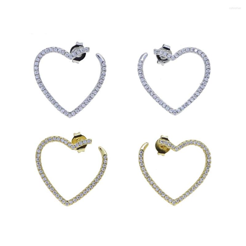 

Hoop Earrings 2022 Fashion Jewelry Girlfriend Gift Micro Pave CZ Heart Shaped Circle Earring