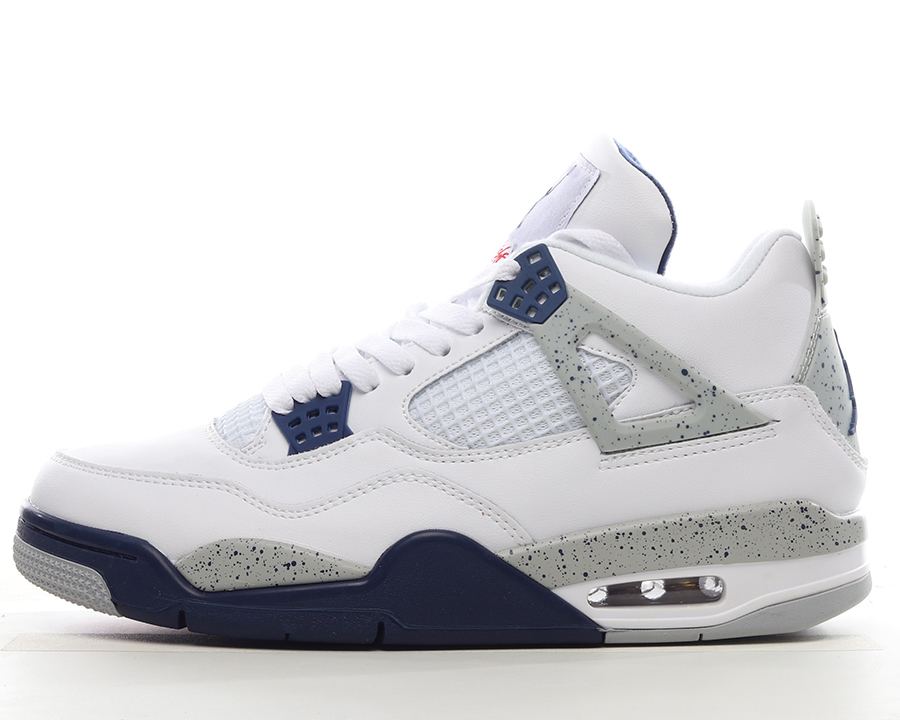 

Jumpman 4s Midnight Navy Basketball Shoes 4 White/Midnight Navy-Light Smoke Grey-Fire Red outdoor running trainers sports Sneakers Ship With box, #1