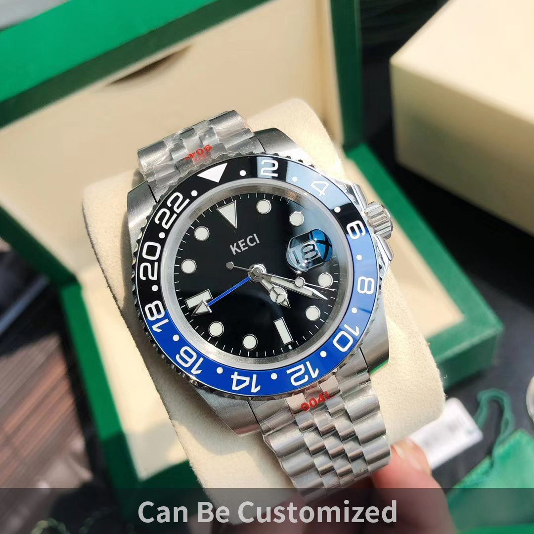 

Men's TOP Luxury Brand Automatic Stainless Steel GMT Watch Sapphire Ceramic Bezel 2-way Rotate Oyster Clock Water Resistant Strong Luminous Birthday Gifts 126710, 03