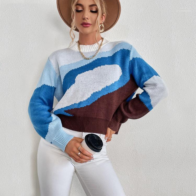 

Women' Sweaters Women' 2022 Autumn Clothing Products Sweater Explosion Models Loose Temperament Pullover Knit Top, Blue