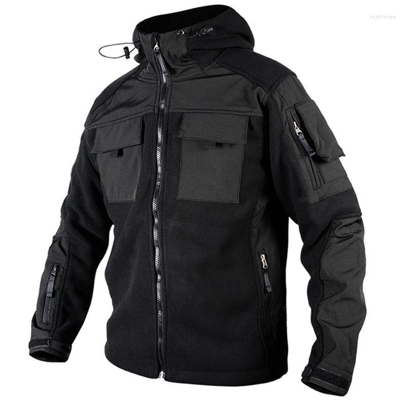 

Men's Jackets Men's Brand Tactical Soft Shell Fleece Jacket Men Military Camouflage Multi Pockets Hood Fall Warm Black Outdoor Coat, Army green