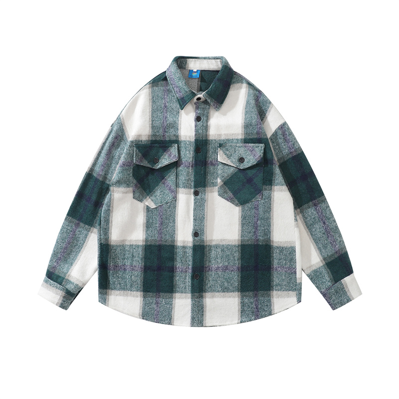 

Shirts Men Plaid Printed Button Up Flannel Blouse Long Sleeve Shirt Fashion Casual Hip Hop Tops