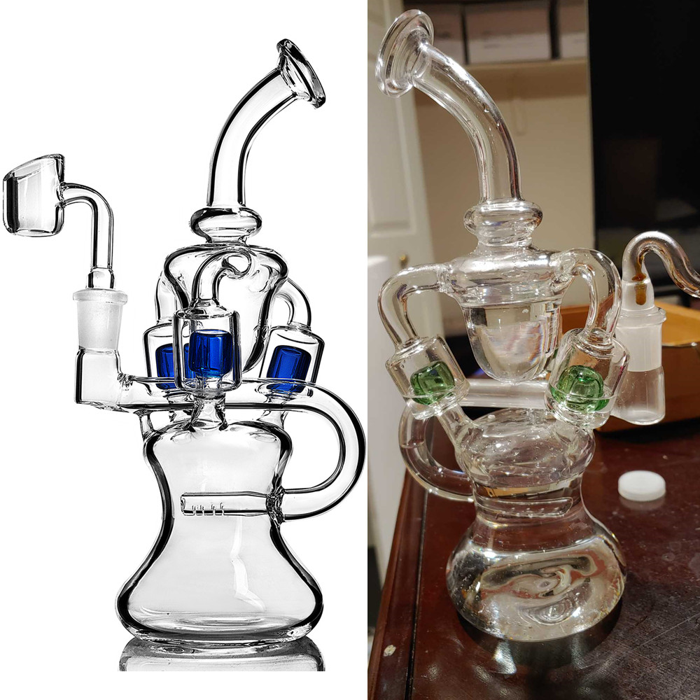 

Backwater Filter Bongs Recycler Perc Hookahs Fab Egg Water Glass Pipe Oil Dab Rigs with 14mm Joint Smoking Ash Catcher Bubbler