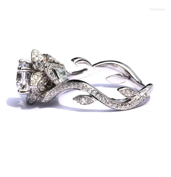 

Cluster Rings 2022 Classic Pave Cubic Zirconia Silver Color Micro Flower Women