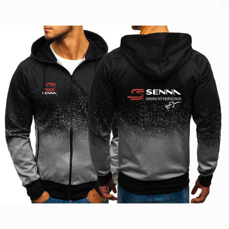 

Men' Hoodies Ayrton Senna 2022 Spring And Autumn Print Zipper Jackets Mans Sweatshirts Casual Gradient Color Pullover Coats